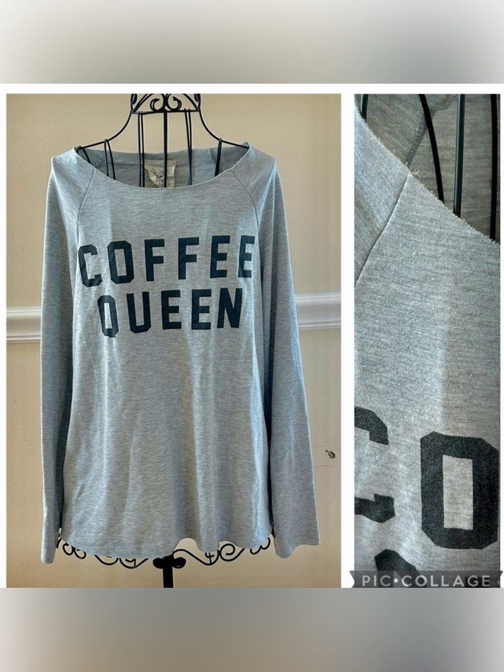 Fantastic Fawn Gray Coffee Queen Long Sleeve Tee